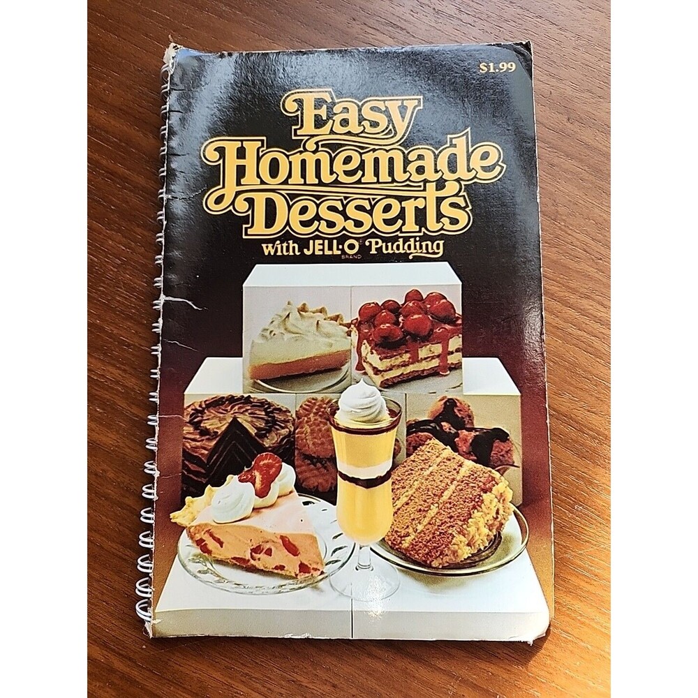 Easy Homemade Desserts With Jell-O Brand Pudding 1979 First Edition Spiral Illus